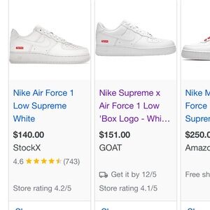 Nike Supreme X Air Force 1 low box logo